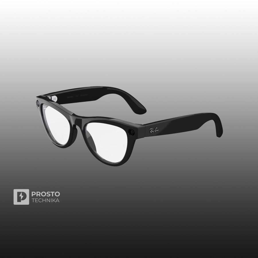 Ray-Ban Skyler (Gen 2) Глянцевый Чёрный с Прозрачно-Аметистовыми линзами